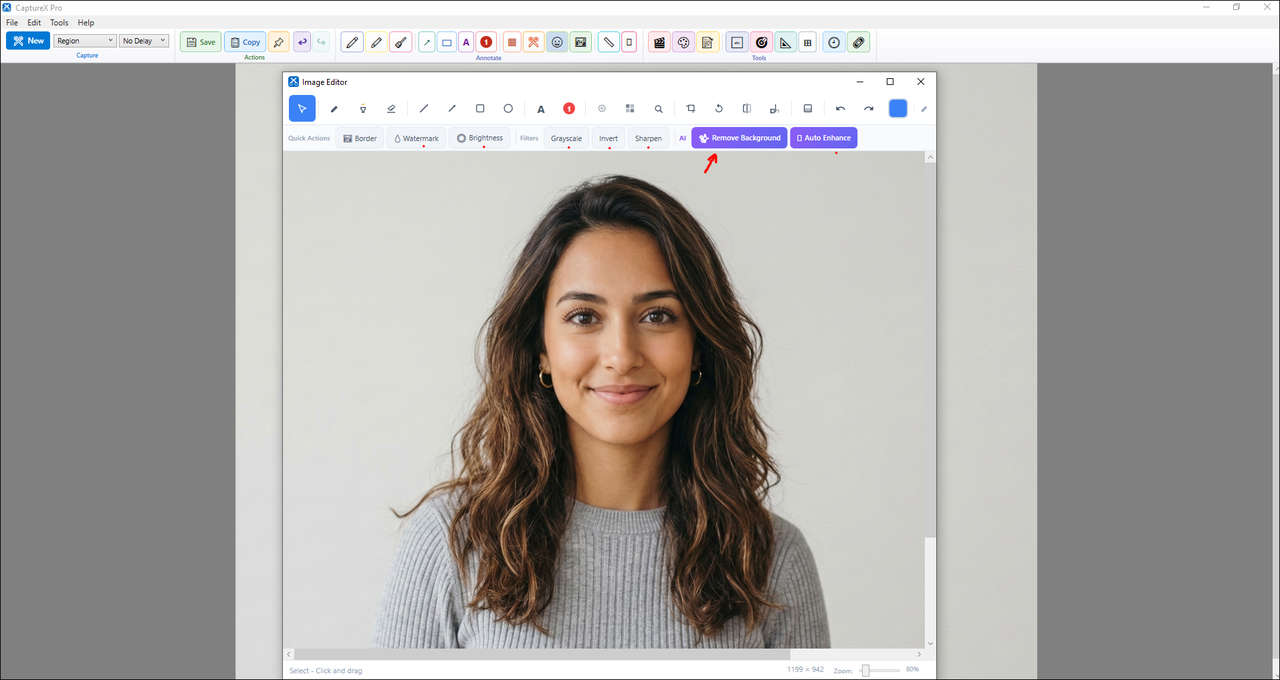 Image Editor — CaptureX Pro