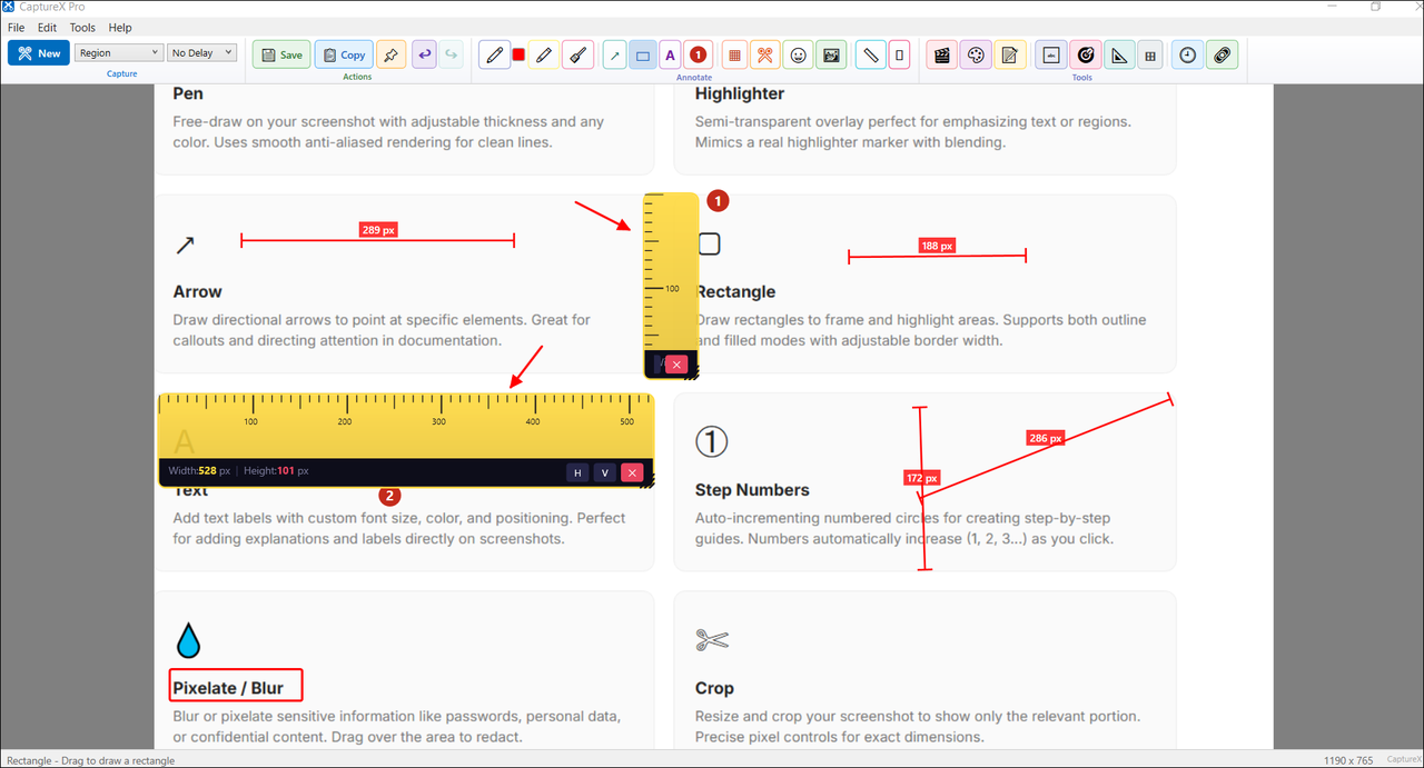Screen Ruler — CaptureX Pro