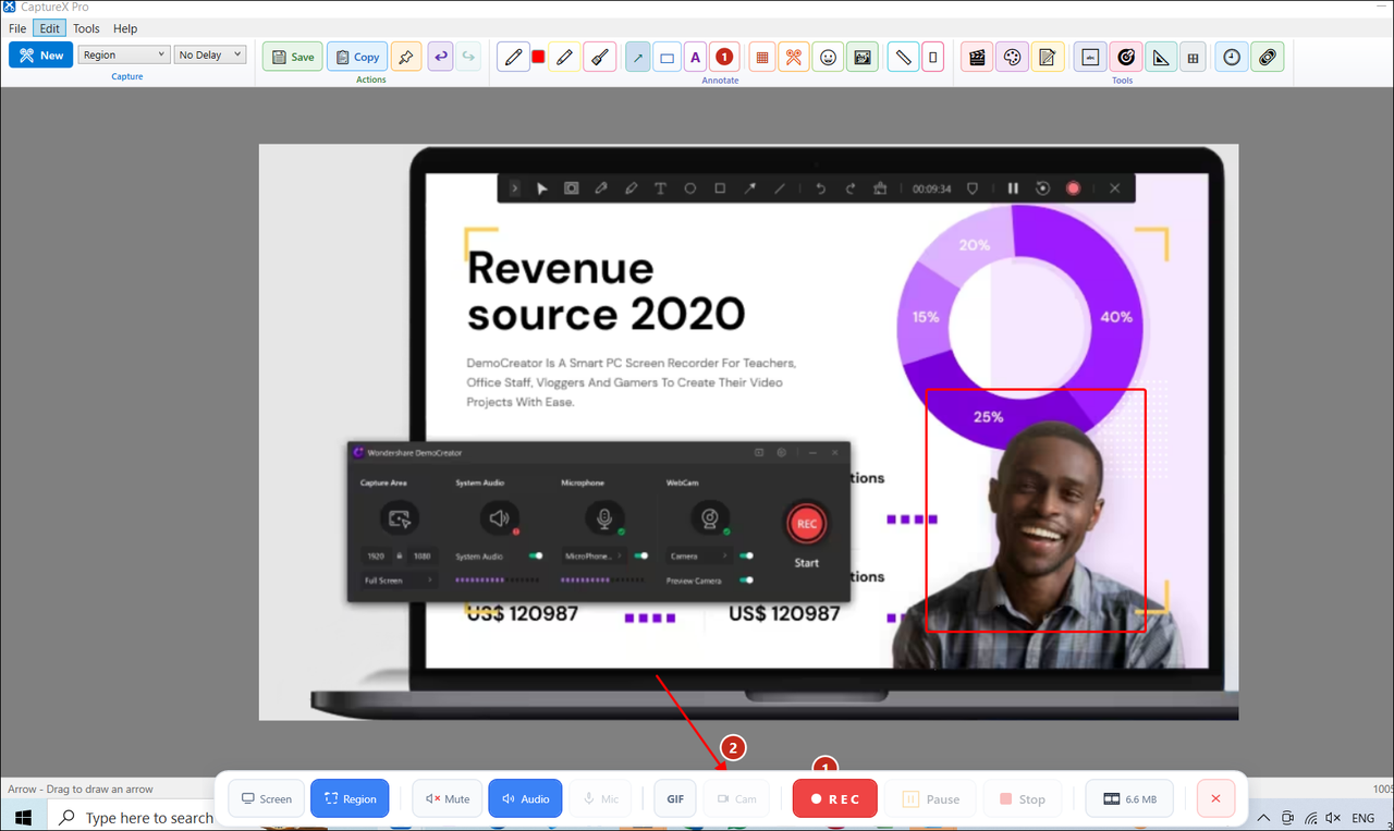 Webcam Overlay — CaptureX Pro